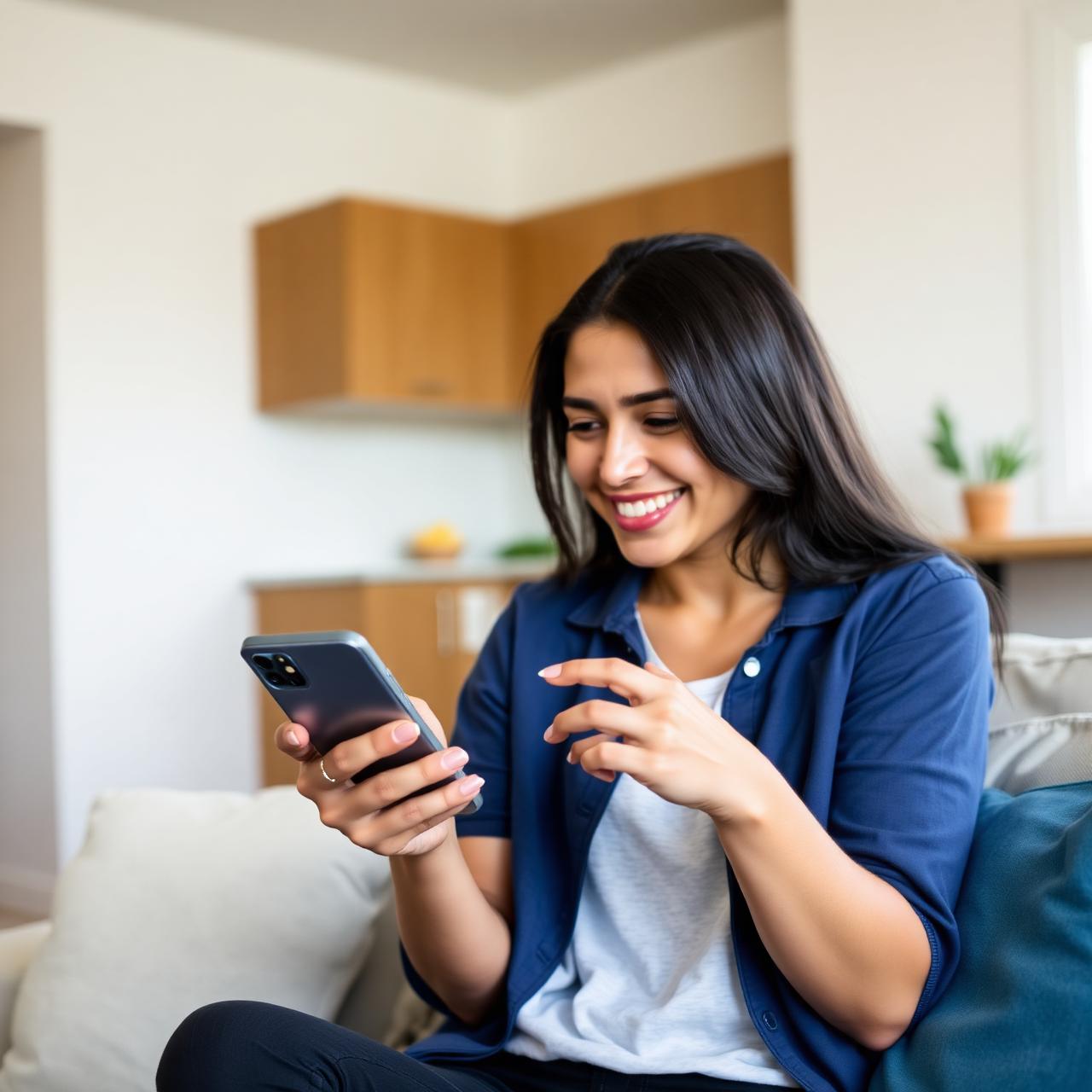 Persona revisando su reporte de verificación Selftrust desde el smartphone